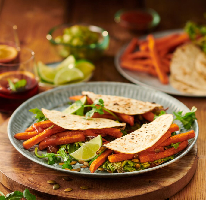 Plate of fresh veg and tortilla