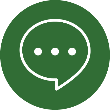 icon - chat bubble on green background