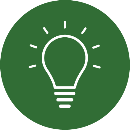 icon - lightbulb on green background